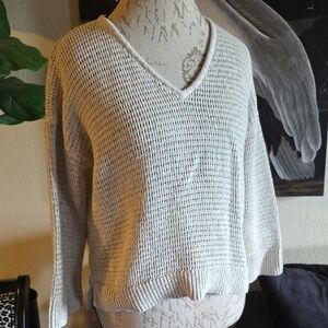 Madewell Light Cream V-Neck Sweater